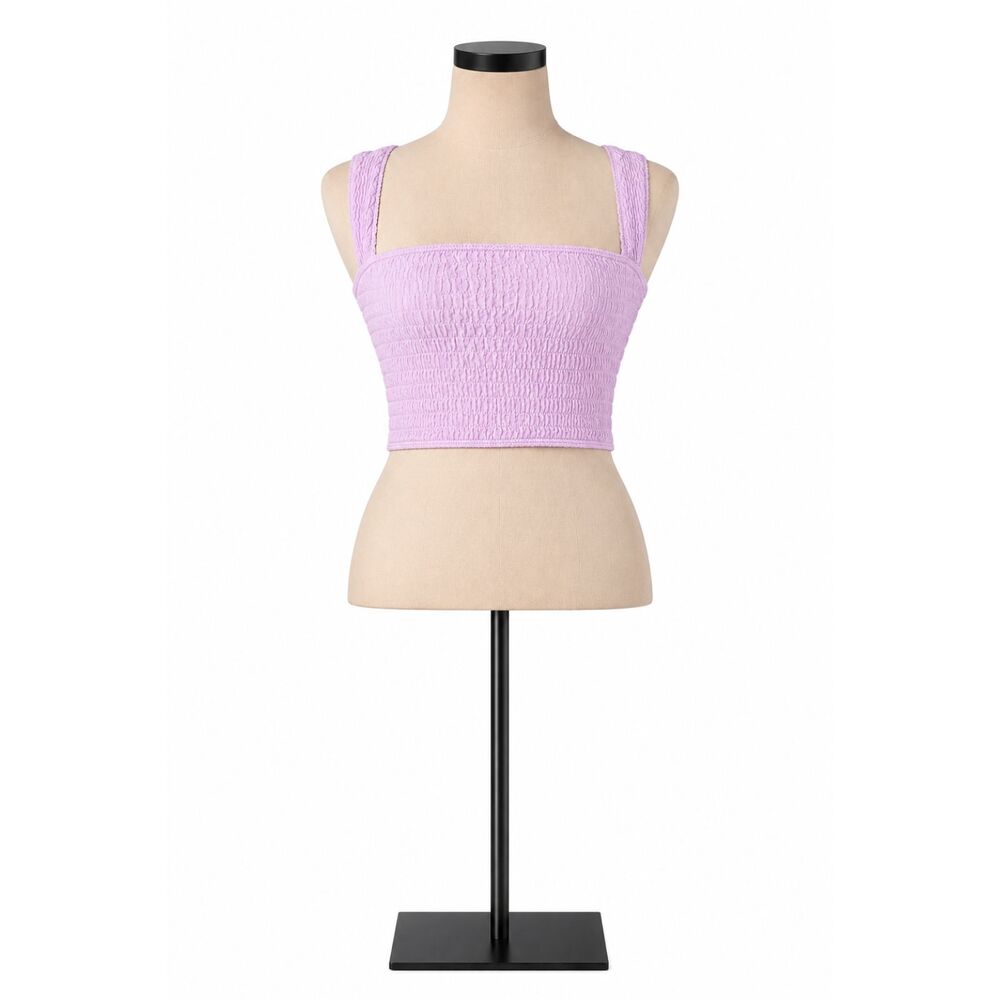 Out from Under Purple Sleeveless Textured Shirred Crop Size XL